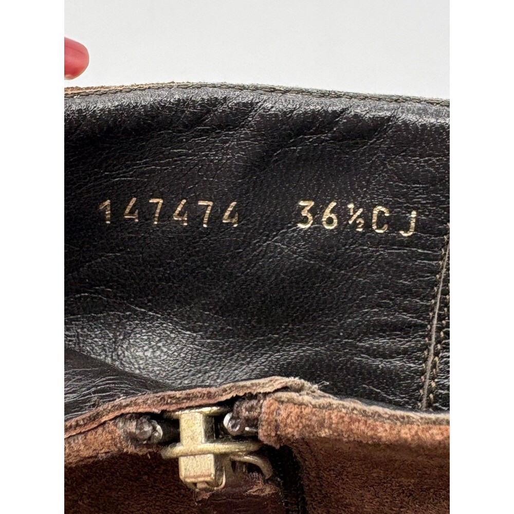 Gucci Brown Suede Knee High Boots GG Logo Accent Silver Horse-bit Size EU 36.5 - Picture 14 of 14